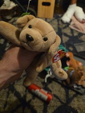 TY - 1997 Beanie Baby - Fetch the Puppy Dog- Feb. 4, 1997 - Golden Retriever NWT
