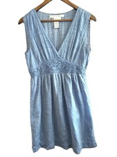 Max Studio S Cotton Empire Waist Floral dress brocade Coquette Preppy Romantic