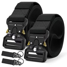 Tactical Belt for Men, 2 Pack Military Nylon Web with Heavy Duty Quick Releas...