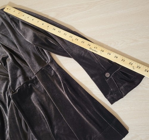 CHICOS Womens XL 16 ( 3 ) New Basic Velvet Sully Jacket Mohawk $88- Dark Brown - Picture 7 of 11