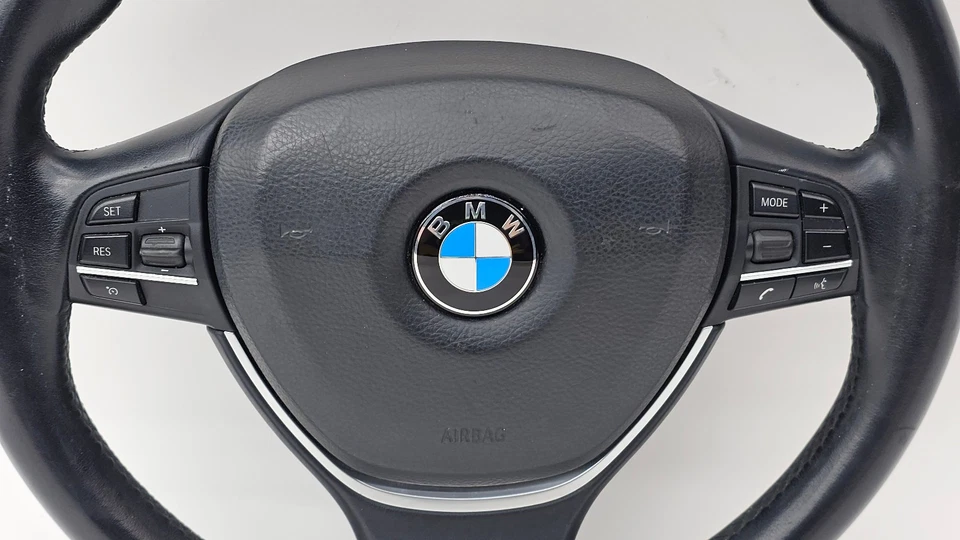 2011-2016 BMW F10 5-Series 528i 535i 550i Leather Steering Wheel Assembly OEM - Image 2 of 4