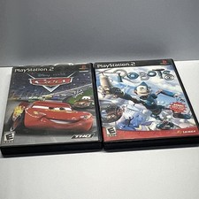Cars for Sony PlayStation 2 PS2 Game, and Robots for ps2 2 pack lot