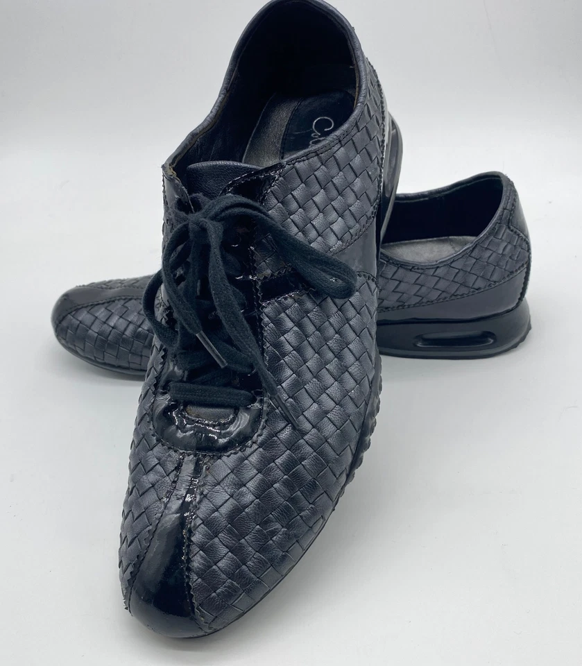 Cole Haan NikeAir Bria Womens 10 Genuine Leather Woven Oxford Lace-Up Sneakers