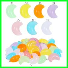 30pcs Glowing Resin Crescent Moon Star Charms for Elegant DIY Jewelry