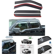 Low Profile Vent Visor 2015-2024 Ford F150 Raptor Crew Cab Rain Guards