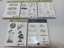 Stampin' Up! Lot of 5 Photopolymer / Cling Stamp Sets Different Themes Lot #S14