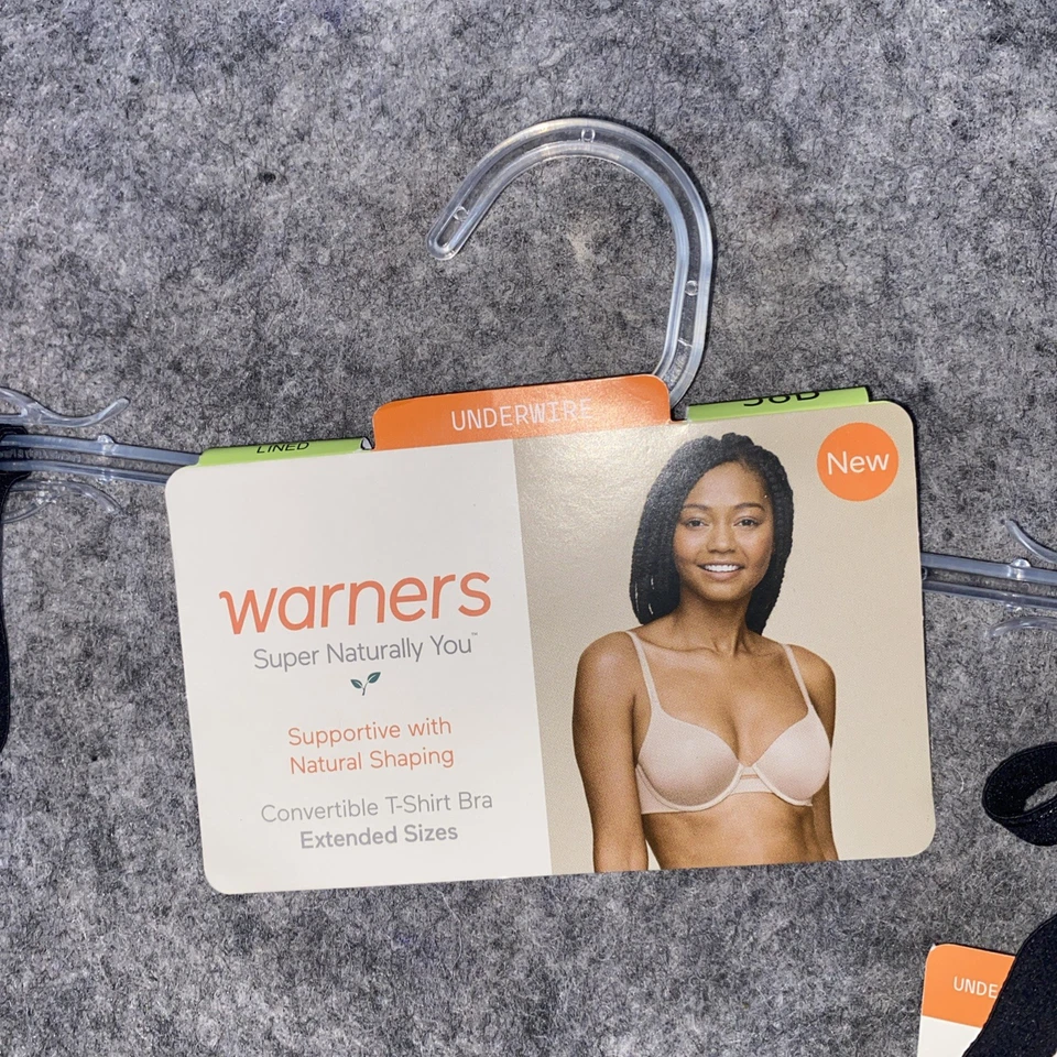 Sujetador camiseta convertible con aros Warners para mujer 38B negro Super Naturally You Foto 2 de 4