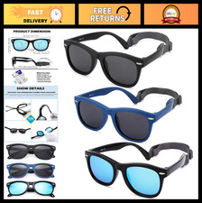 Polarized Infant Sunglasses with Strap - Unbreakable Flexible Toddler Shades 0-2