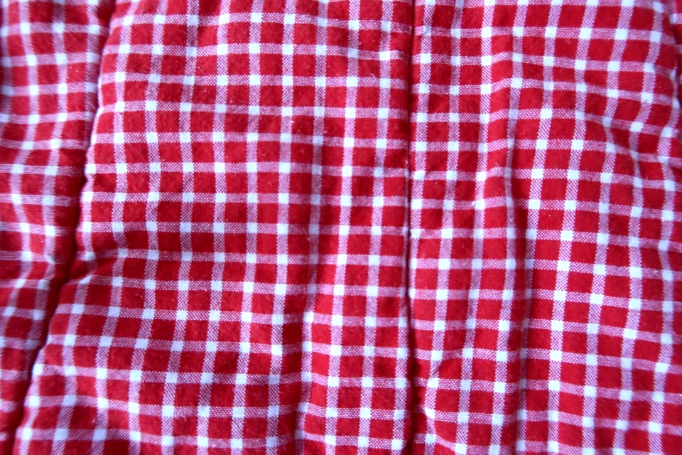 Williamsburg Quilted Christmas Tree Skirt Embroidered Gingham & Pinecones - Image 3 of 4