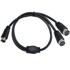 S-Video 9 Pin Mini DIN Y Splitter Cable, Mini 9-Pin DIN S-Video Male to 2 Fem...