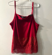 Dolce & Gabbana Women's Red Solid Lace-Trim Camisole Tank Top Size S
