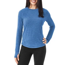 Member's Mark Ladies Brushed Long Sleeve Tee Size XXL Blue Heron Heather