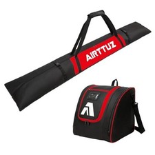 Ski Bag and Boot Bag Combo, Water-Resistant Ski Boot Travel Bag Fit blk/red