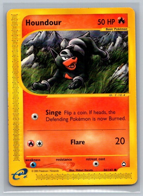 Houndour 86 Common Aquapolis Pokemon Lightly Played