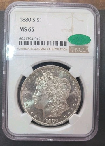 1880-S Morgan Silver Dollar MS65 NGC CAC. Beautiful Gem Coin! Eye Appeal!