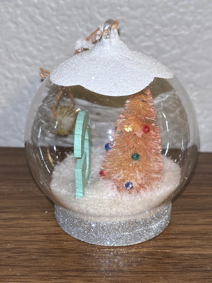 Letra “G” Globo de Nieve Estilo 3” Bola de Vidrio Adorno de Navidad 2021 Foto 2 de 4