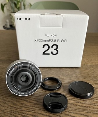 Fuji FUJIFILM XF Pancake 23mm f2.8 R WR Lens with caps, manual, & box Fujinon