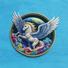 Unicorn Winged Horse Embroidered Patch Iron On Fantasy Applique