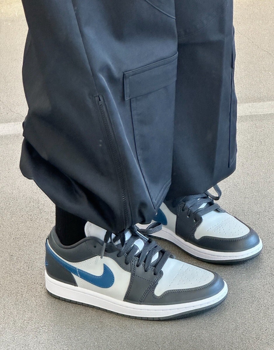 Nike Air Jordan 1 Low Shoes Anthracite Industrial Blue