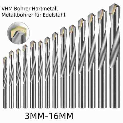 VHM Bohrer Hartmetall Spiralbohrer - Metallbohrer - für Edelstahl aller Größen