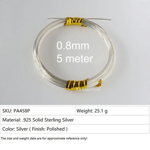 0.3-2mm .925 sterling silver Wire, Jewelry Making Wire, DIY jewelry cable - Afbeelding 9 van 15