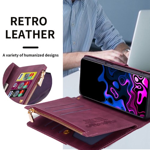 Para Google Pixel 7 8 9 Pro XL 8A 7A Estuche Cuero Billetera Abatible Cremallera Cubierta - Imagen 77 de 80