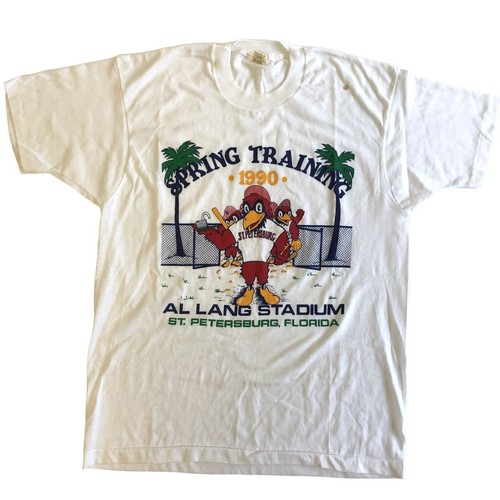 NOS Vtg Screen Stars 1990 Spring Training St Petersburg Fl AL Lang Stadium Shirt - Picture 5 of 9