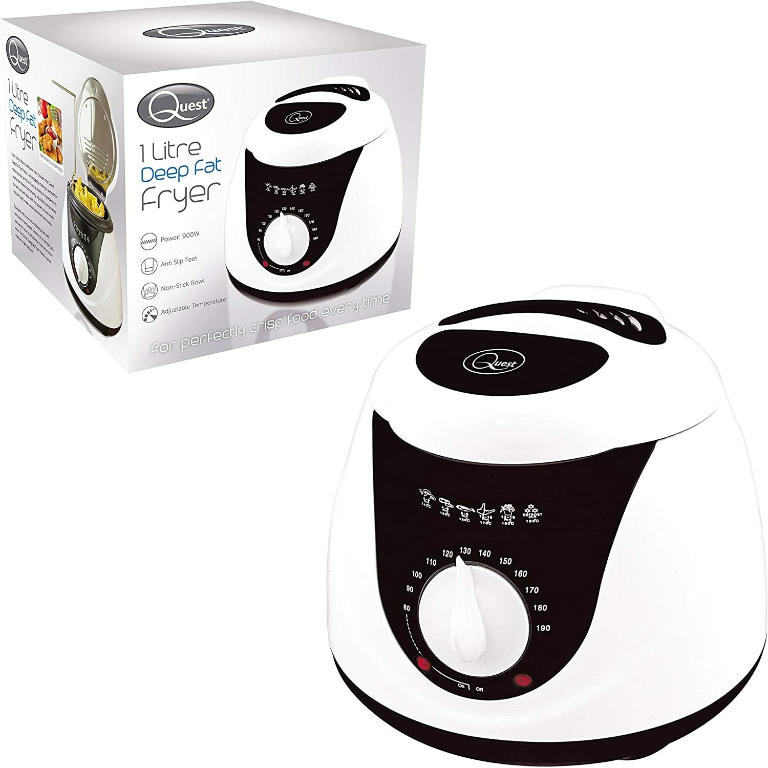 Deep Fat Fryer 1 Litre 900 watt  Kitchen Accessories Quest 35150 Home Appliances