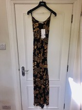 ZARA NWT SZ  M BLACK BROWN SATIN EFFECT LONG DRESS SS22 RRP £49.99