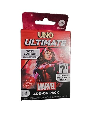 Scarlet Witch UNO Ultimate Marvel 2022 Edition Card Game 2 CHASE Foil Cards