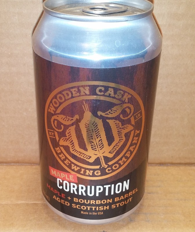 Maple Corruption BBA Stout 12 oz beer can Wooden Cask Brewing, Newport, KY EMPTY