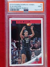 2019 Panini Donruss WNBA #9 A'JA WILSON Las Vegas Aces Press Proof Purple 50/99