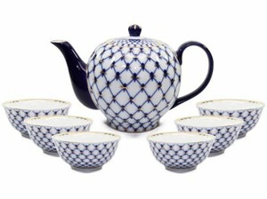 Mugs SET of 2 Lomonosov Tea Cups Russian Saint Petersburg Cobalt Blue Net