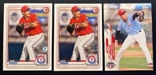 Hans Crouse 2020 Bowman Draft 1st Edition Debut x3 RC Rookie Prospect Base Lot