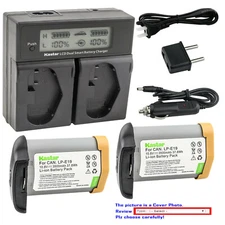 Kastar Fully Decoded LP-E19 Battery LCD Dual Fast Charger for Canon EOS 1D C