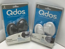 2 Qdos Finger Slam Guards With Storage Post In White Gray, 2 Pack Each
