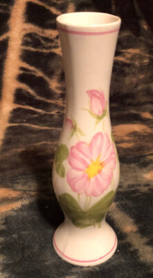 Vintage, Hand Painted Bud Vase  made for F.T.D.A.  Portugal  @1981