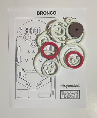 Kit D'élastiques/rubbers Pour Flipper Gottlieb Bronco - Neuf Pour Pinball
