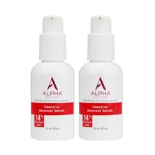 Alpha Skin Care Renewal Serum Concentrated with 14% Glycolic AHA 2oz (2 pack)