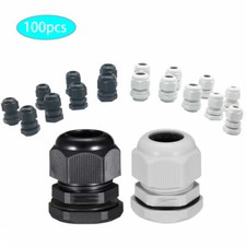 IP67 Nylon Waterproof Cable Gland Locknut and Washer PG7 PG9 Black/White