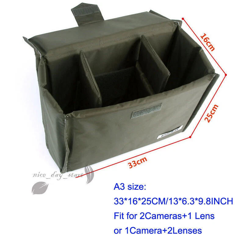 Waterproof Padded DSLR SLR Camera Bag Lens Insert Bag Partition Lens Pouch Cover - Image 3 of 4