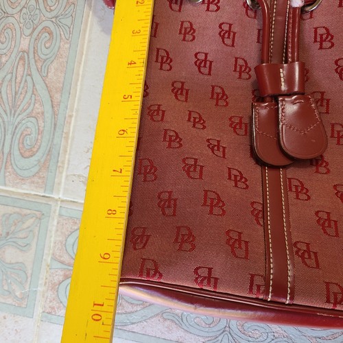 Dooney & Bourke Signature Mini Drawstring Bucket Shoulder Bag Red USA Logo Purse - Picture 13 of 13