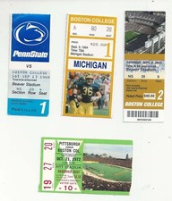 Lot of 4 Boston College foorball ticket stubs Michigan Penn St Pitt