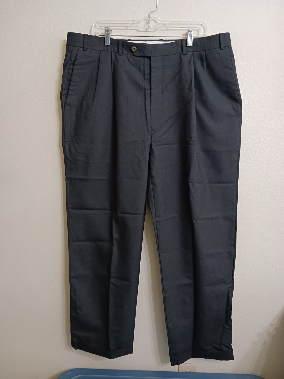 Robert Amerigo Mens 40 x 30 Charcoal Gray Dress Pants Slacks