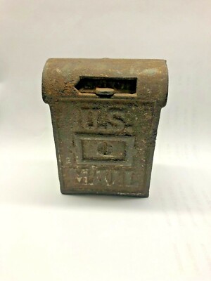 Wonderful old original cast iron U.S. Mail Mailbox Kenton Penny Bank 1912 - 1931