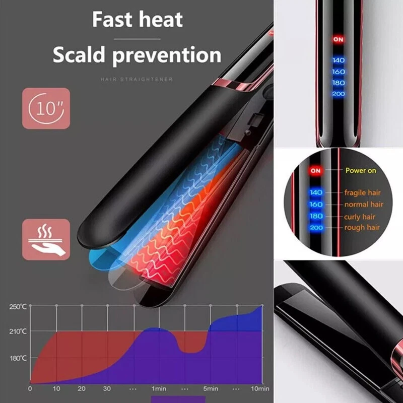 2 in 1 Hair Straighteners Ceramic Plates Straightener Curler Salon Hair Styler - Image 3 of 4