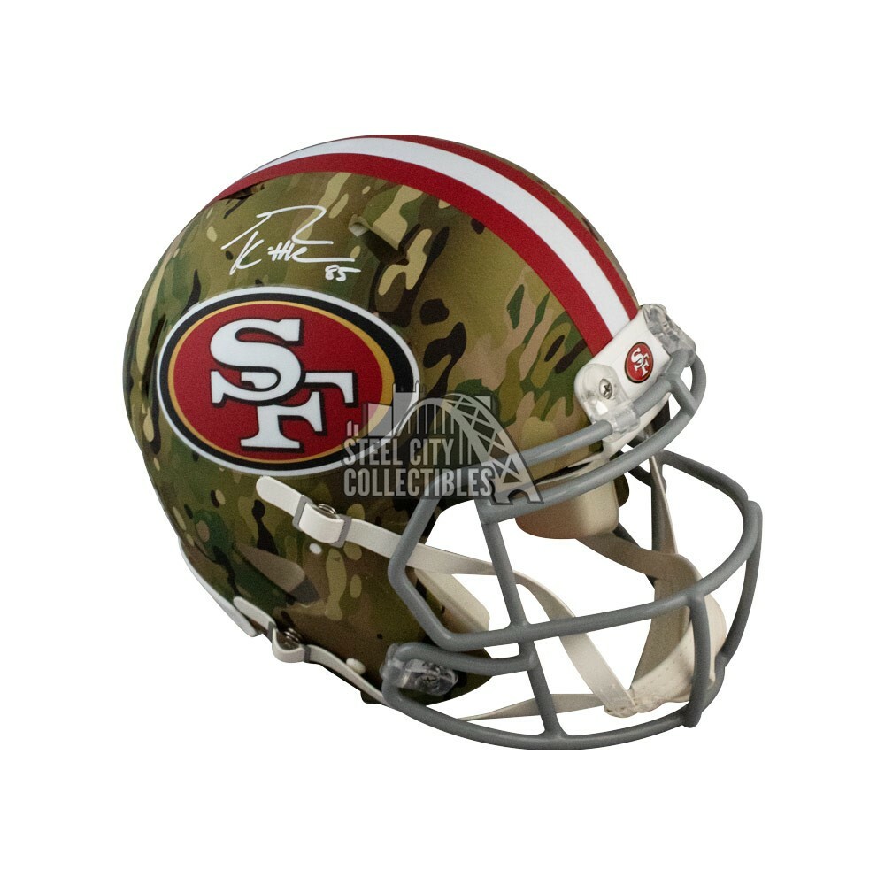 George Kittle Autographed Signed San Francisco 49ers 49ers Camo Authentic Full-Size Helmet BAS (White Ink) 
