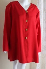 Chaus Sz 24 2x 3x Fine Striking Red Gold Lightweight Long Tunic Jacket Topper