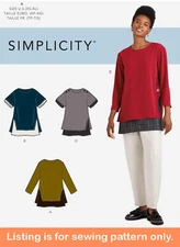 SEWING PATTERN Women Clothes Layered Top Shirt Long Short Sleeves Plus Size 9046