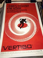 VERTIGO Movie POSTER 1958 24x36 Alfred Hitchcock Thriller Classic